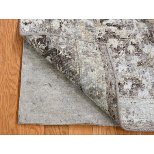 Modern and Contemporary Wool & Silk Hand Knotted Rug Grey No Border 2.0X2.0 -O080439