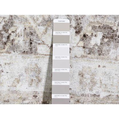 Modern and Contemporary Wool & Silk Hand Knotted Rug Grey No Border 2.0X2.0 -O080439