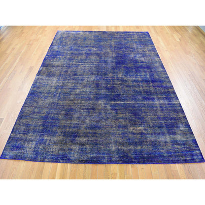Modern and Contemporary Sari Silk Hand Knotted Rug Purple No Border 8.9X12.0 -O080446