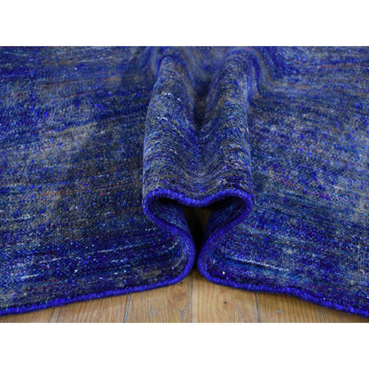 Modern and Contemporary Sari Silk Hand Knotted Rug Purple No Border 8.9X12.0 -O080446