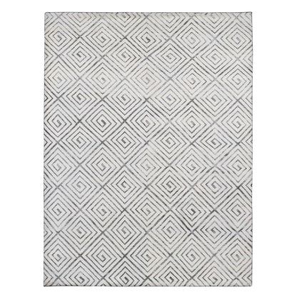 Modern and Contemporary Wool & Silk Hand Knotted Rug Ivory No Border 9.0X12.0 -O080447