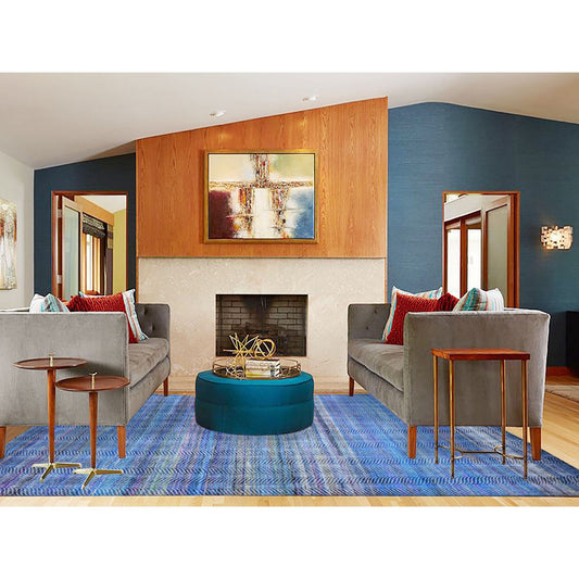 Modern and Contemporary Wool & Silk Hand Knotted Rug Multicolored No Border 9.0X12.2 -O080453