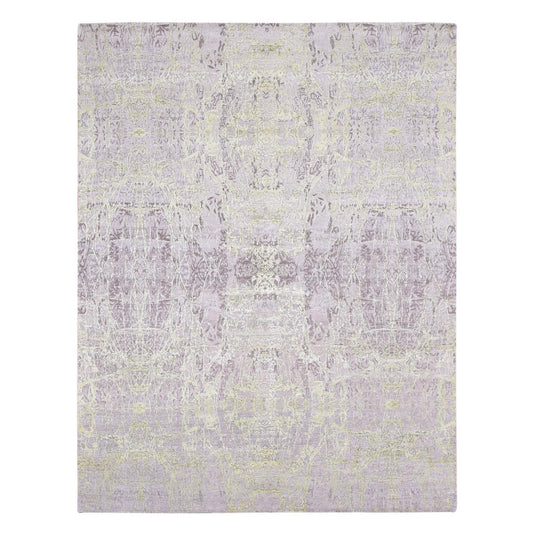 Transitional Wool & Silk Hand Knotted Rug Grey No Border 9.0X11.9 -O080454