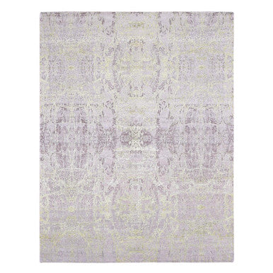 Transitional Wool & Silk Hand Knotted Rug Grey No Border 9.0X11.9 -O080454
