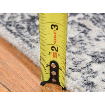 Modern and Contemporary Wool & Silk Hand Loomed Rug Grey No Border 2.5X12.0 -O080458