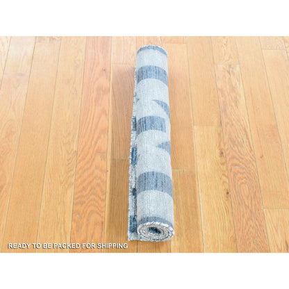 Modern and Contemporary Wool & Silk Hand Knotted Rug Ivory No Border 2.1X3.2 -O080460