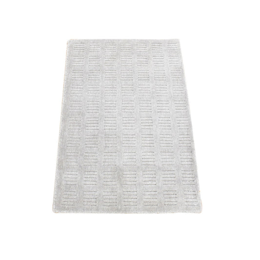 Modern and Contemporary Wool Hand Loomed Rug Grey No Border 2.0X3.1 -O080461