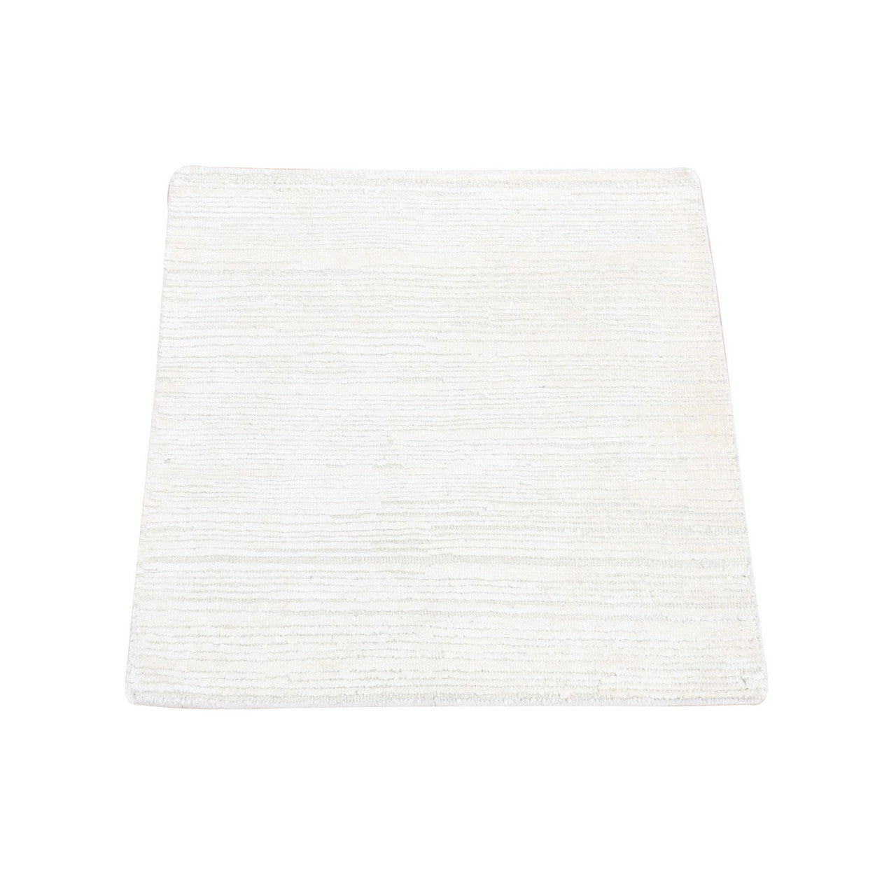 Ivory 2'1" x 2'1" Modern and Contemporary Hand knotted Wool/Silk Rug - Sku: O080463
