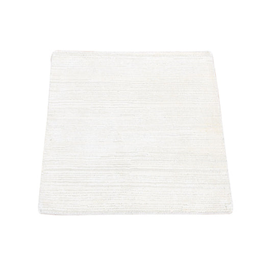 Modern and Contemporary Wool & Silk Hand Knotted Rug Ivory No Border 2.1X2.1 -O080463