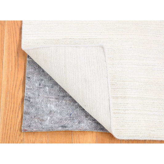 Modern and Contemporary Wool & Silk Hand Knotted Rug Ivory No Border 2.1X2.1 -O080463