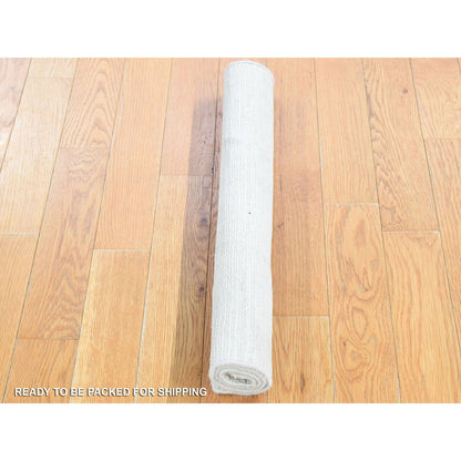 Modern and Contemporary Wool & Silk Hand Knotted Rug Ivory No Border 2.1X2.1 -O080463