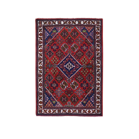 Persian Wool Hand Knotted Rug Red Ivory 3.7X5.3 -O080483