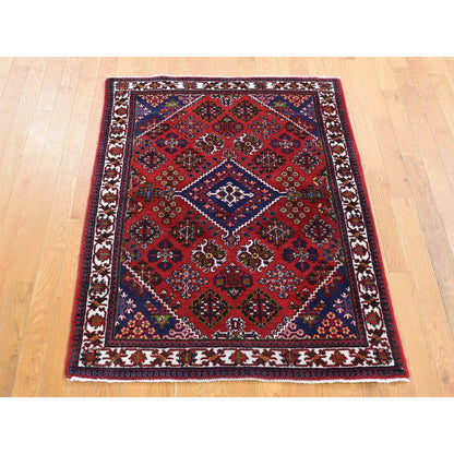 Persian Wool Hand Knotted Rug Red Ivory 3.7X5.3 -O080483