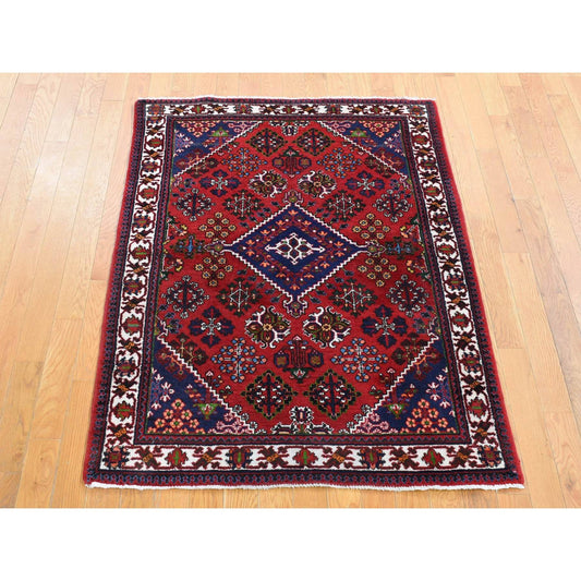 Persian Wool Hand Knotted Rug Red Ivory 3.7X5.3 -O080483