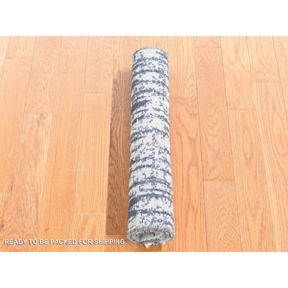 Modern and Contemporary Wool Hand Knotted Rug Ivory No Border 2.0X2.4 -O080490