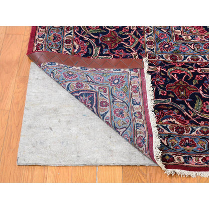 Persian Wool Hand Knotted Rug Red Navy Blue 14.2X17.2 -O080502
