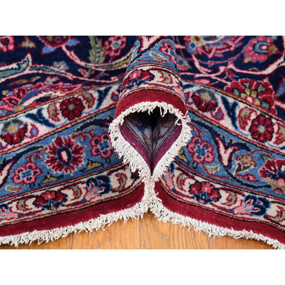 Persian Wool Hand Knotted Rug Red Navy Blue 14.2X17.2 -O080502