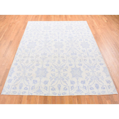 Oushak And Peshawar Wool Hand Knotted Rug Beige No Border 8.0X9.10 -O080503