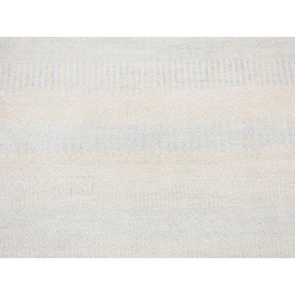 Modern and Contemporary Wool & Silk Hand Knotted Rug Blue No Border 2.7X12.0 -O080508