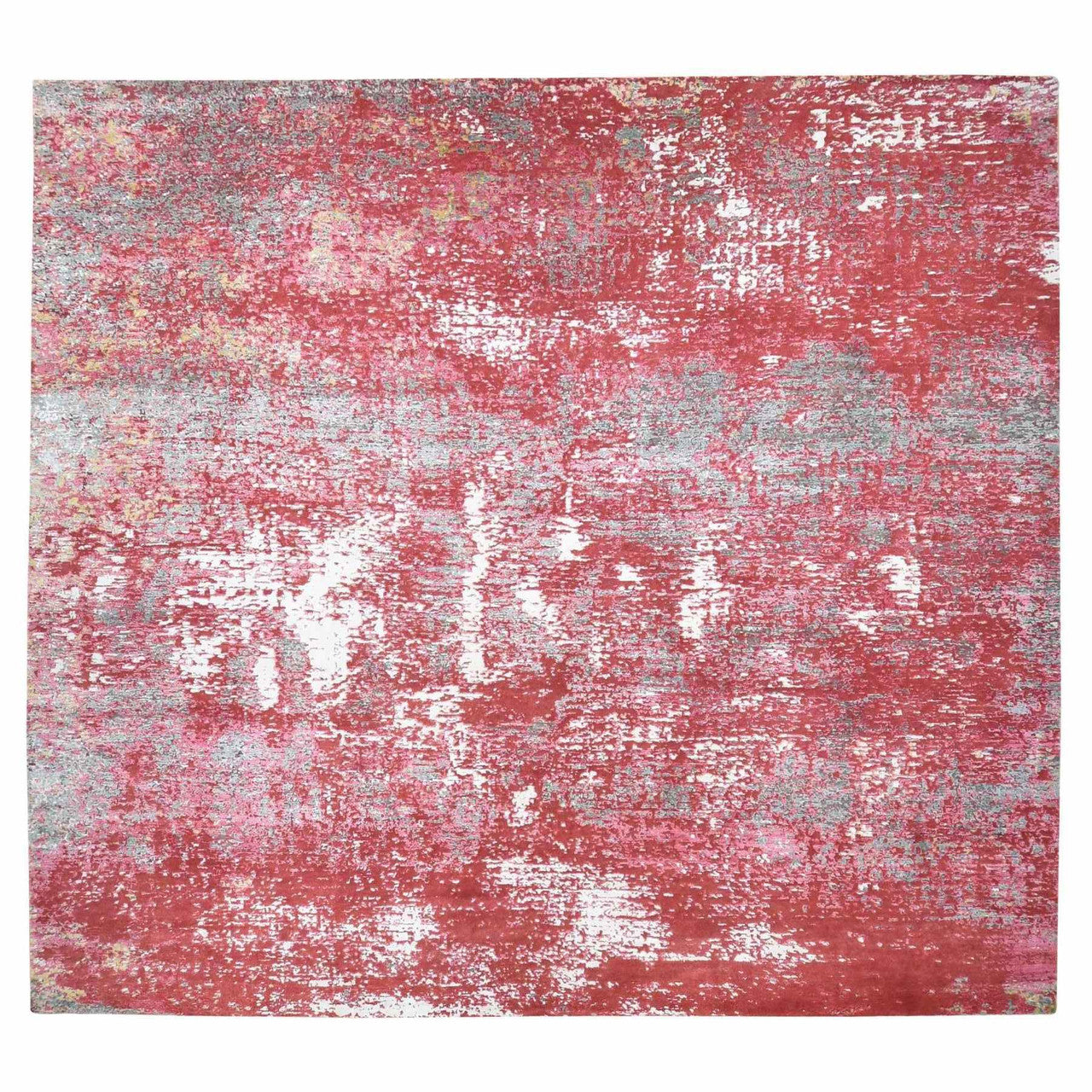 Red 15'3" x 16'6" Modern and Contemporary Hand knotted Wool Rug - Sku: O080515