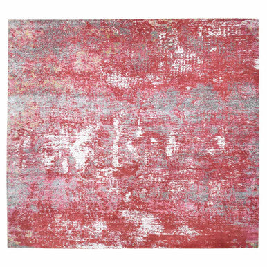 Modern and Contemporary Wool Hand Knotted Rug Red No Border 15.3X16.6 -O080515
