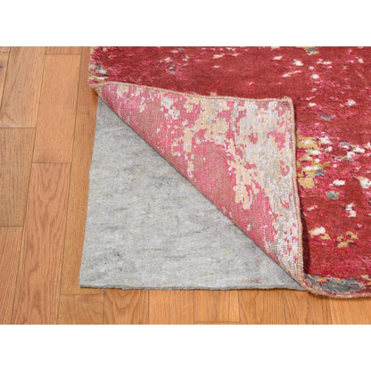 Modern and Contemporary Wool Hand Knotted Rug Red No Border 15.3X16.6 -O080515