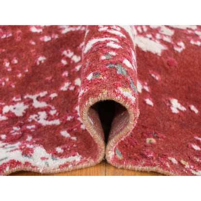 Modern and Contemporary Wool Hand Knotted Rug Red No Border 15.3X16.6 -O080515