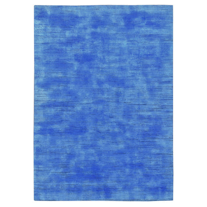 Modern and Contemporary Wool Hand Knotted Rug Blue No Border 10.0X14.1 -O080518