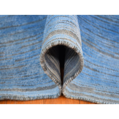 Modern and Contemporary Wool Hand Knotted Rug Blue No Border 10.0X14.1 -O080518