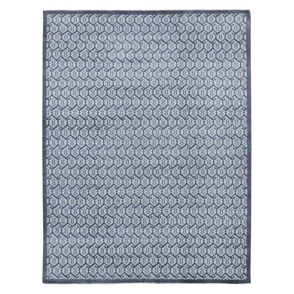 Oushak And Peshawar Wool Hand Knotted Rug Grey Jet Black 9.0X12.0 -O080525