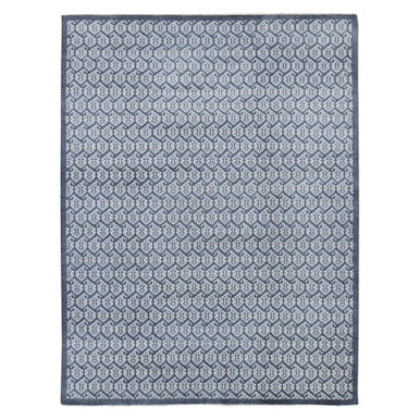 Oushak And Peshawar Wool Hand Knotted Rug Grey Jet Black 9.0X12.0 -O080525