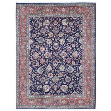 Persian Wool Hand Knotted Rug Blue Red 9.2X12.0 -O080528