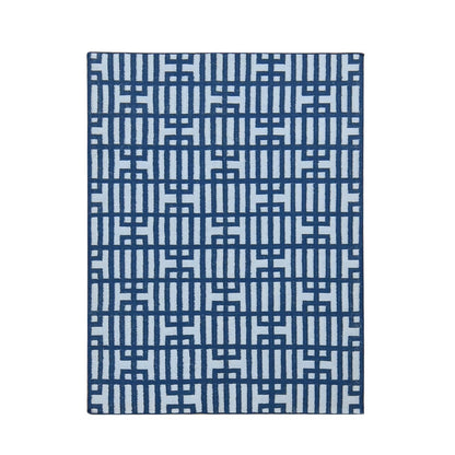 Flat Weave Wool Hand Woven Rug Blue No Border 5.2X7.0 -O080533