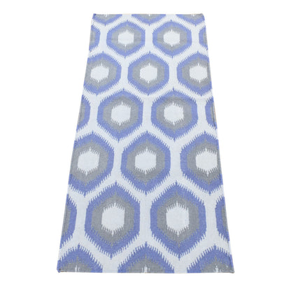 Flat Weave Wool Hand Woven Rug Grey No Border 2.5X6.0 -O080534