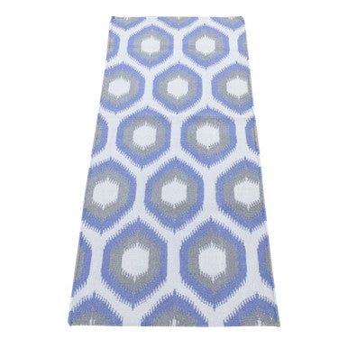 Flat Weave Wool Hand Woven Rug Grey No Border 2.5X6.0 -O080534
