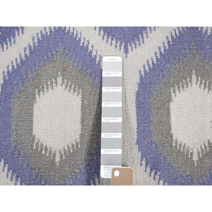 Flat Weave Wool Hand Woven Rug Grey No Border 2.5X6.0 -O080534