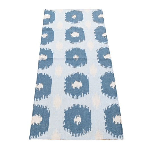 Flat Weave Wool Hand Woven Rug Blue No Border 2.5X6.0 -O080535