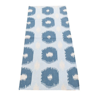 Flat Weave Wool Hand Woven Rug Blue No Border 2.5X6.0 -O080535