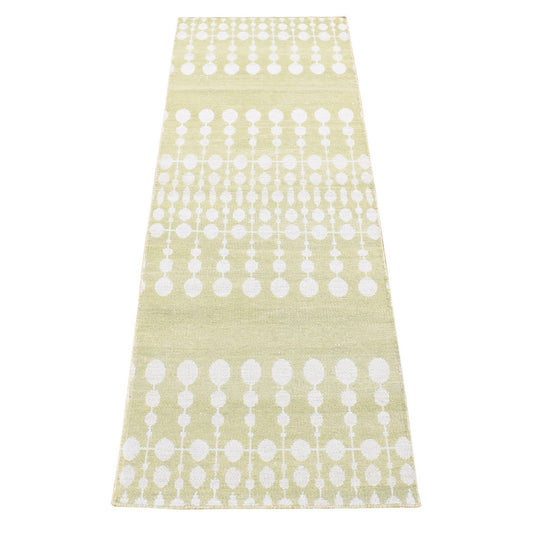 Flat Weave Wool Hand Woven Rug Green No Border 2.8X8.0 -O080538