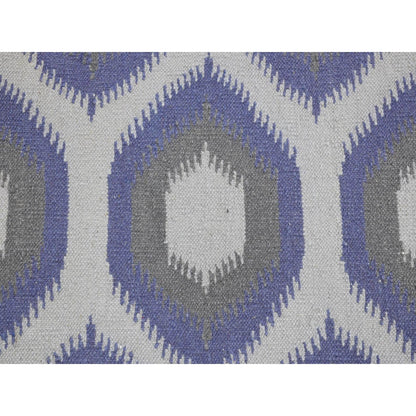 Flat Weave Wool Hand Woven Rug Grey No Border 4.2X6.0 -O080541