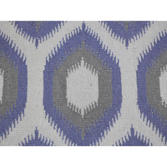 Flat Weave Wool Hand Woven Rug Grey No Border 4.2X6.0 -O080541