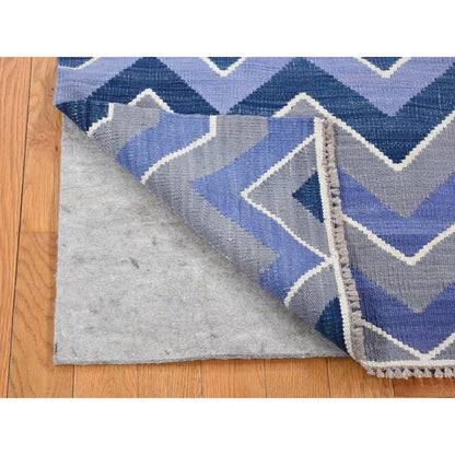 Flat Weave Wool Hand Woven Rug Pink No Border 5.10X8.0 -O080549