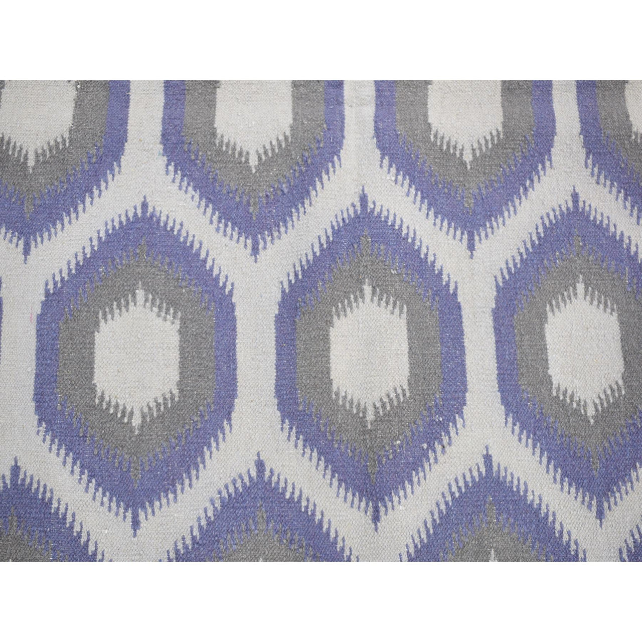 Flat Weave Wool Hand Woven Rug Grey No Border 4.0X6.0 -O080557