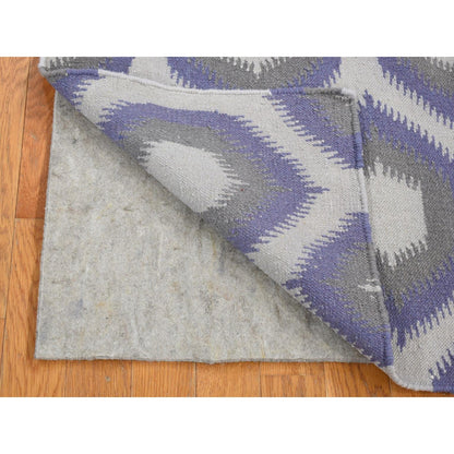 Flat Weave Wool Hand Woven Rug Grey No Border 4.0X6.0 -O080557