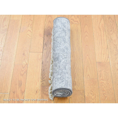 Modern and Contemporary Silk Hand Knotted Rug Grey No Border 2.0X3.0 -O080558