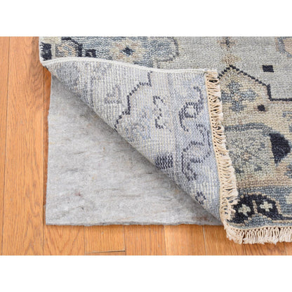 Oushak And Peshawar Wool Hand Knotted Rug Grey No Border 3.0X3.0 -O080561