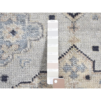 Oushak And Peshawar Wool Hand Knotted Rug Grey No Border 3.0X3.0 -O080561