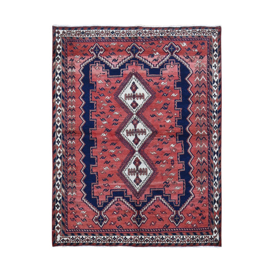 Persian Wool Hand Knotted Rug Red Ivory 5.5X7.0 -O080570