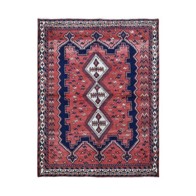 Persian Wool Hand Knotted Rug Red Ivory 5.5X7.0 -O080570