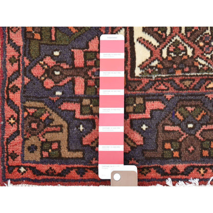 Persian Wool Hand Knotted Rug Red Navy Blue 4.0X7.0 -O080574